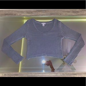Full Tilt Cropped Gray Long Sleeve